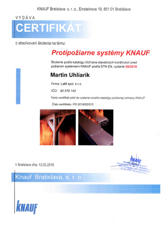 Certifikát KNAUF